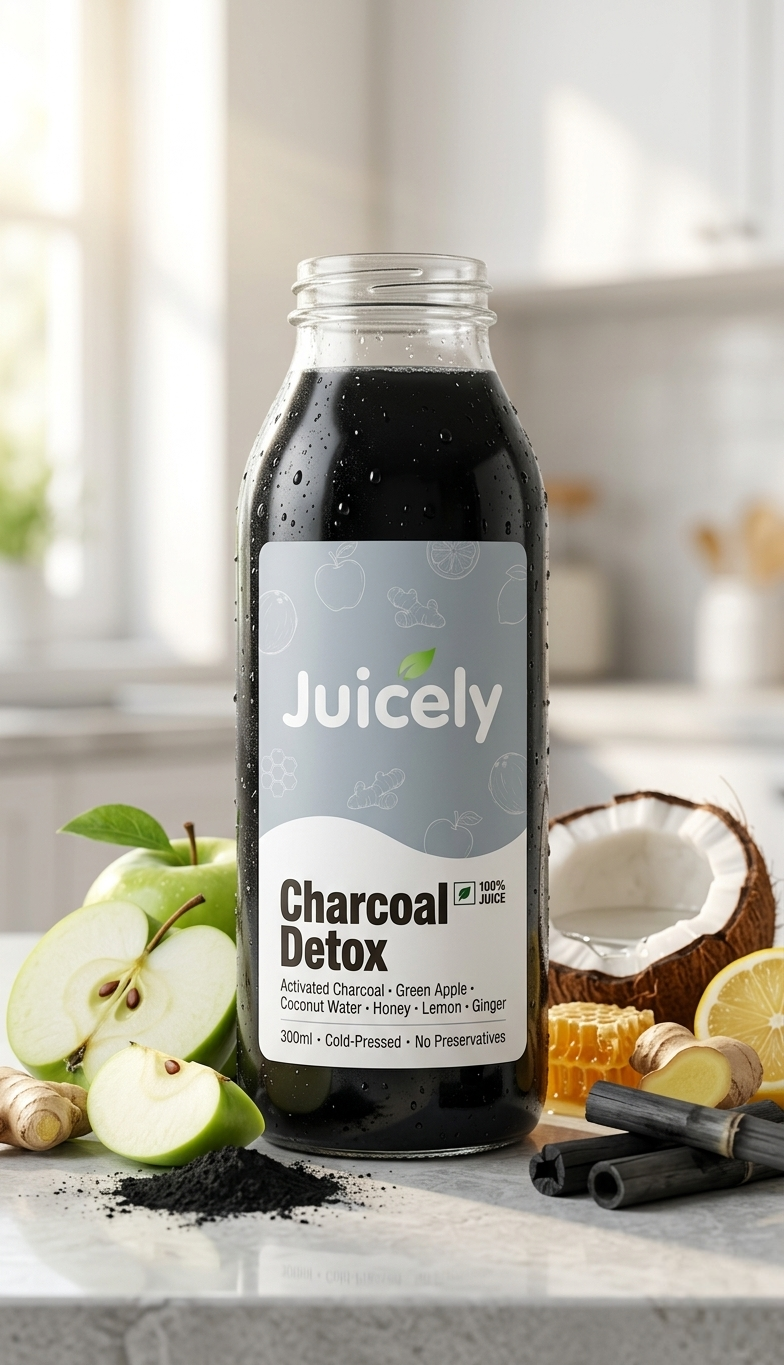 activated charcoal cold pressed juice detox